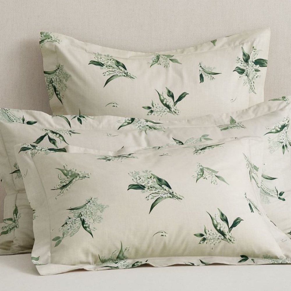 Pottery Barn Monique Lhuillier Lily Of The Valley Cotton Sham King Size 1